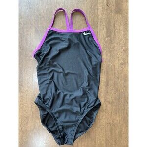 Nike Swim Womens Swimsuit Large Black Hydrastrong  Reacerback One Piece